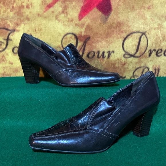 Franco Sarto Shoes - FRANCO SARTO-women’s brown ‘TACK’ faux reptile zip-ankle high heeled shoes